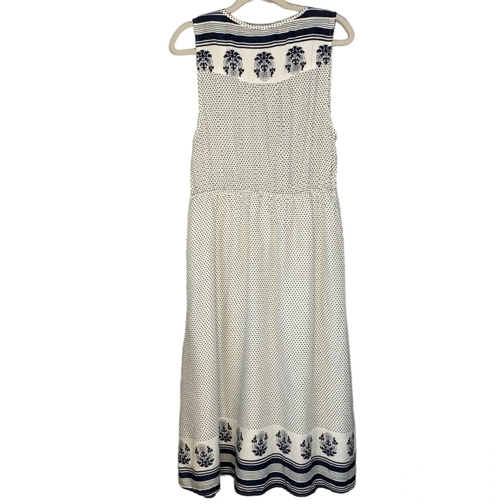 Lucky Brand‎ blue and white polka dot sleeveless maxi dress. Size L